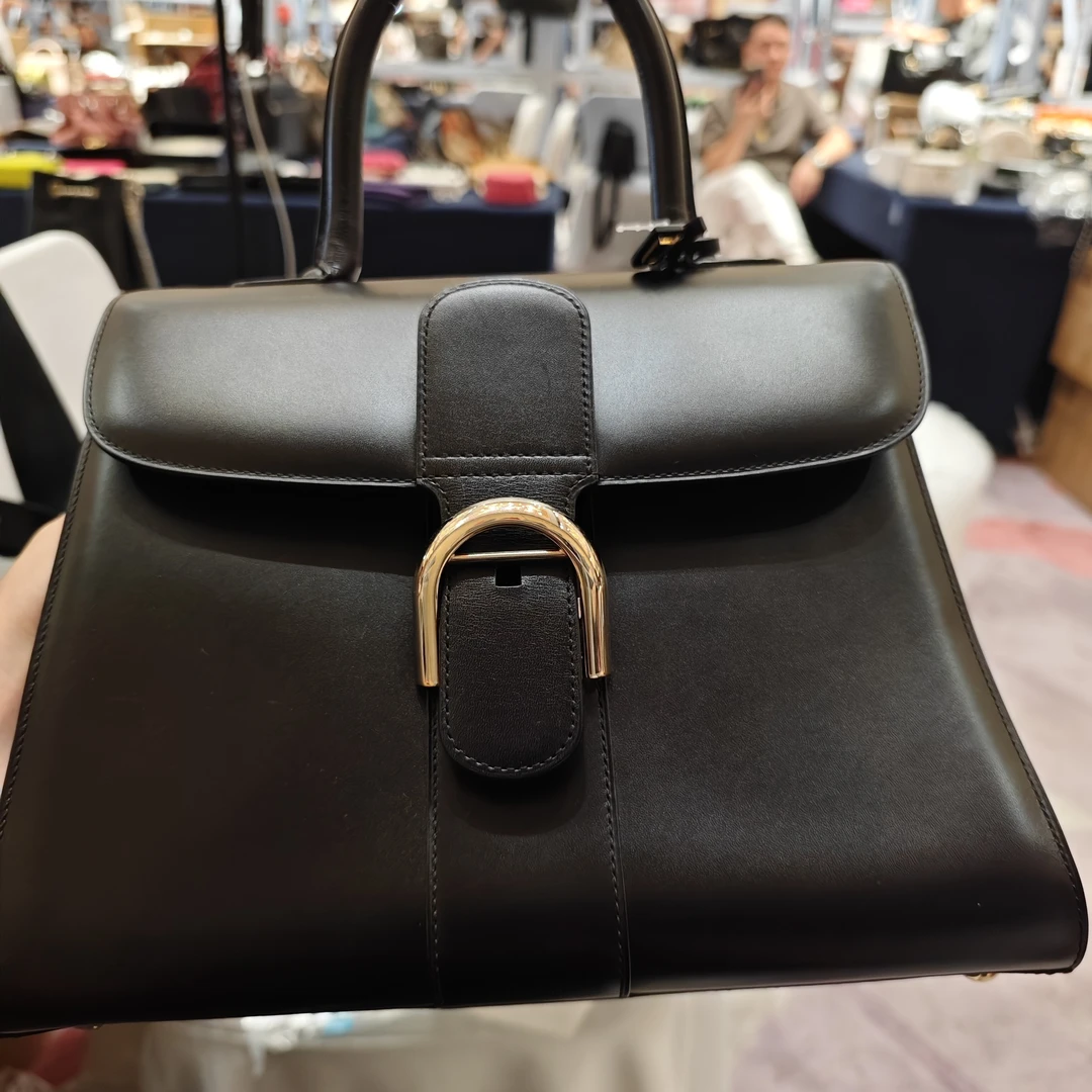 95新 Delvaux/德尔沃 包展专属 德尔沃 黑金扣手拎斜挎