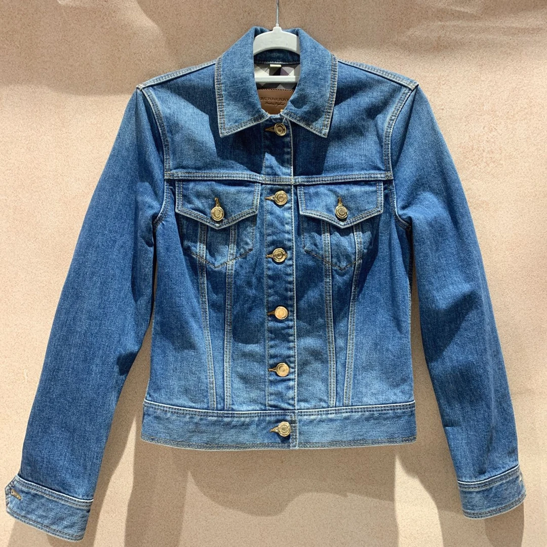95新 BURBERRY/博柏利 蔚蓝/牛仔外套 UK4码