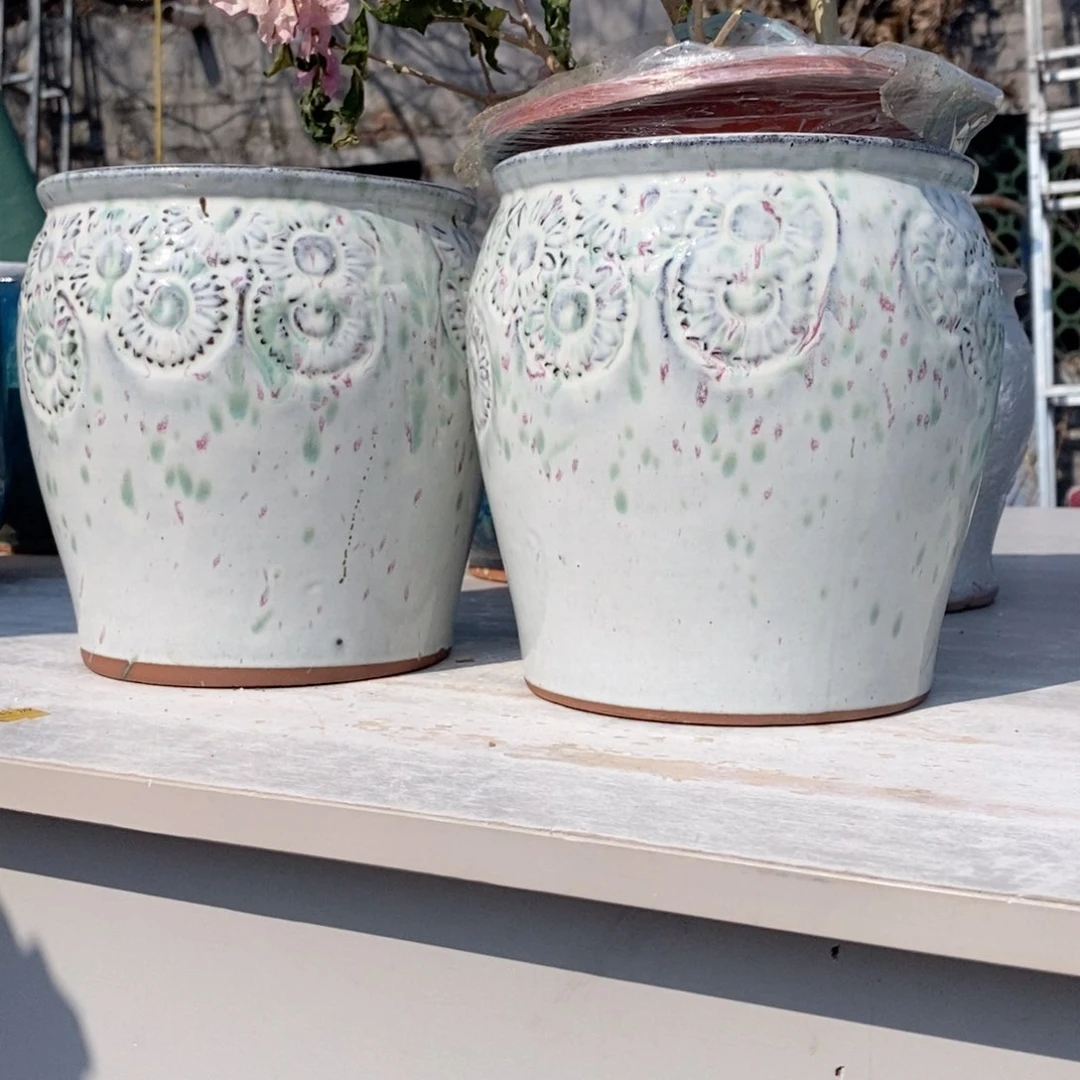 红陶杨杨花盆0213-1058