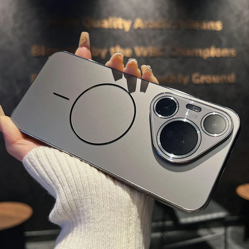 适用华为pura80pro/70ultra手机壳细圈磁吸镭射极光全包镜头磨砂