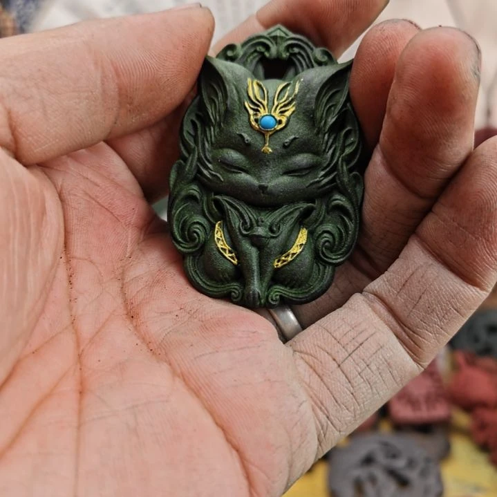 泥塑梦灵香方镶嵌版九尾狐福利价