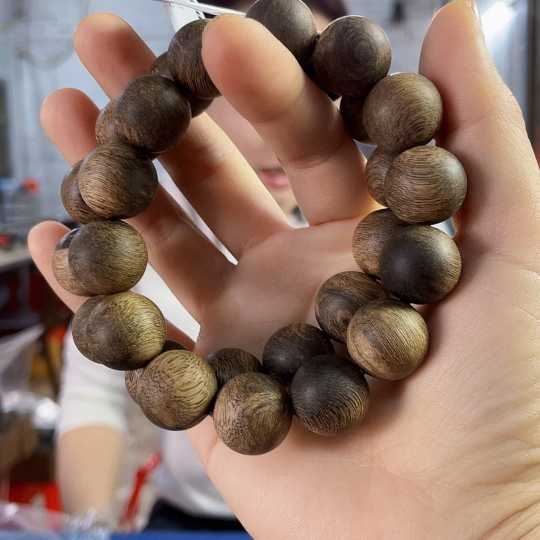 沉香手串文莱圆珠单圈1.7/26克多样性发一
