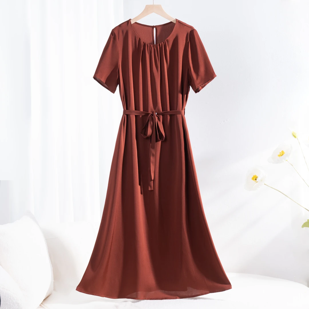 夏季新款轻奢时尚桑蚕丝连衣裙61218