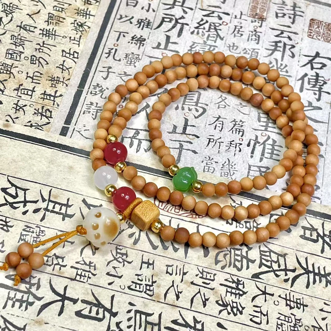 108颗檀香挂脖手串念珠（无礼盒） MF024-86