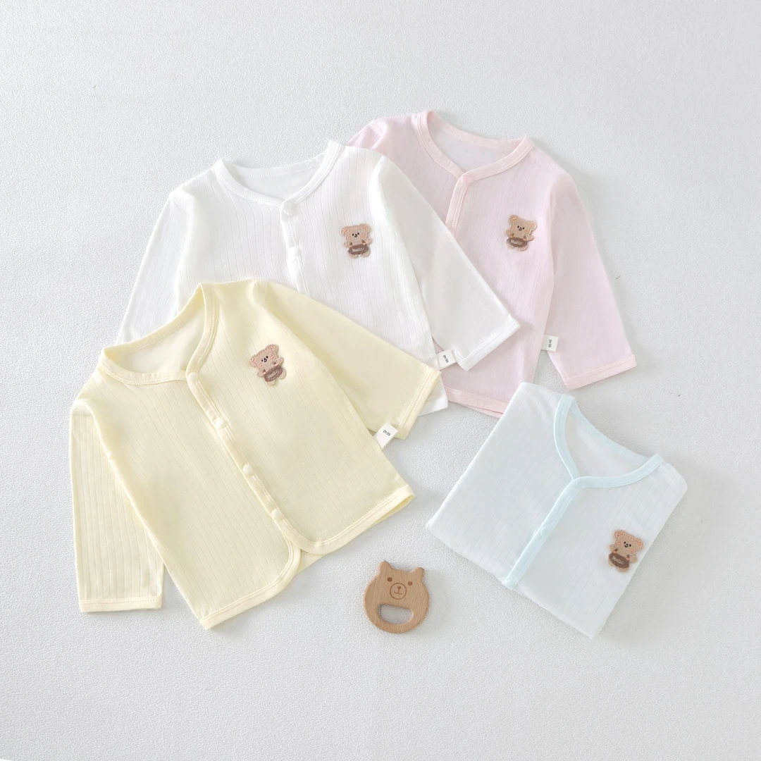 慧贝熊夏季新款宝宝对开空调开衫天丝薄款无骨透气凉爽防晒新生婴