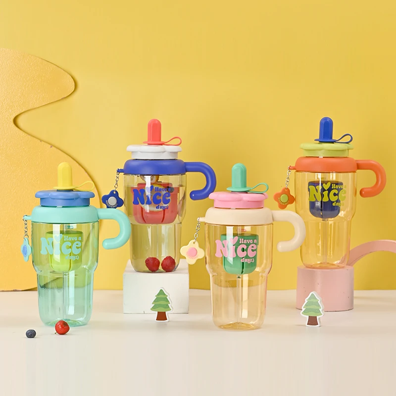 2025年新款高颜值耐高温女生吸管便携学生吸管杯大容量巨无霸水杯
