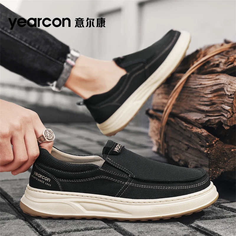 YEARCON/意尔康男鞋2025夏季新款休闲百搭男士软底潮流运动透气鞋
