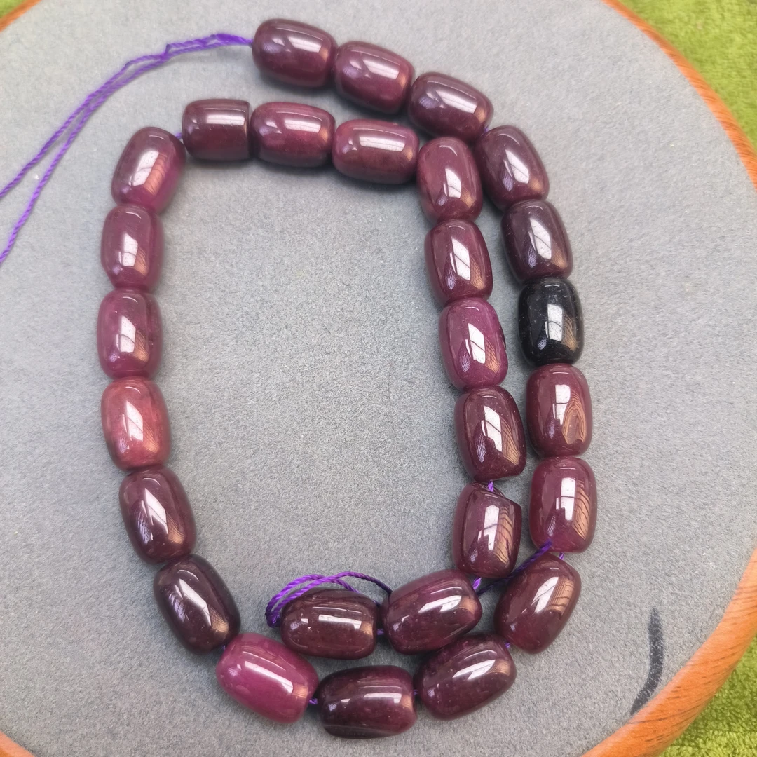 105 10mm紫色桶珠半成品项链