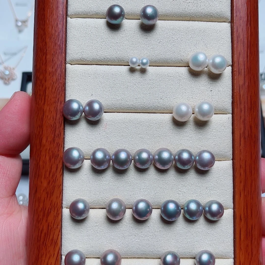 淡水珍珠耳饰银S925镶嵌