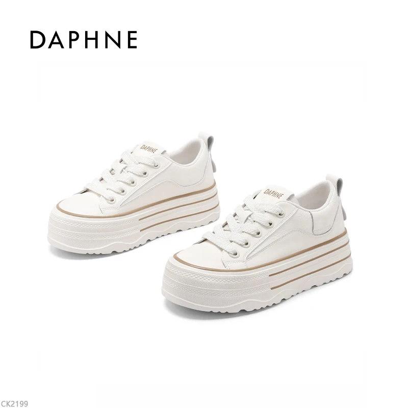 达芙妮官方正品小白鞋女2025秋季厚底百搭时尚爆款圆头休闲板鞋L