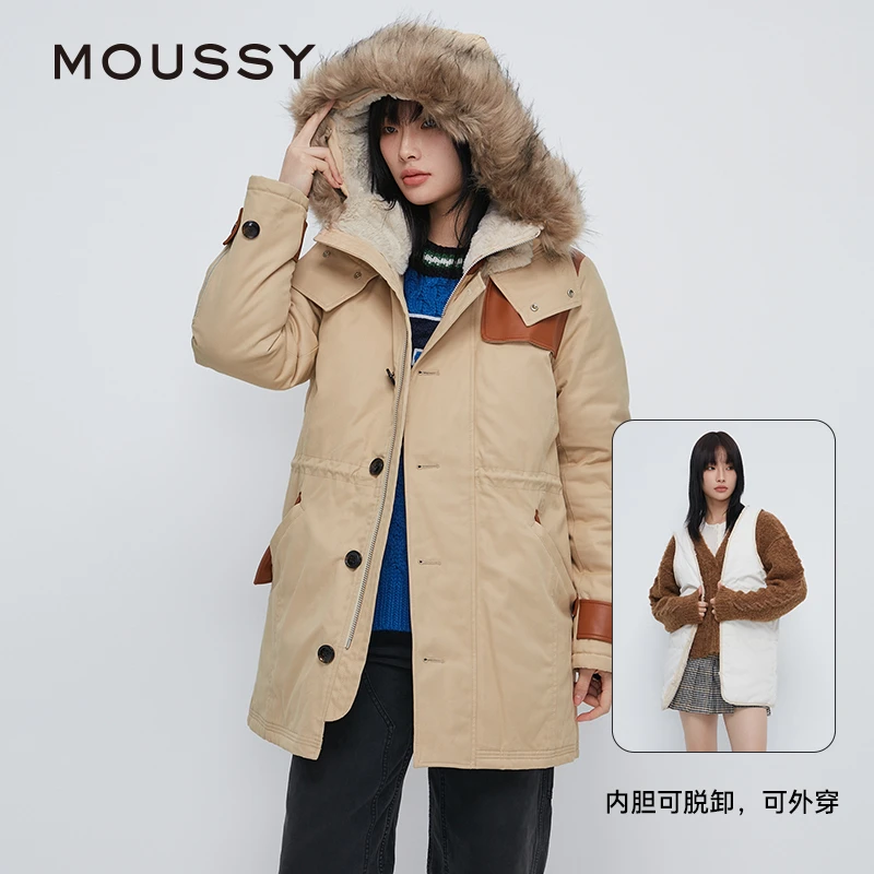 moussy 2024冬季两件套可收腰经典N3B派克服女028G30-5540