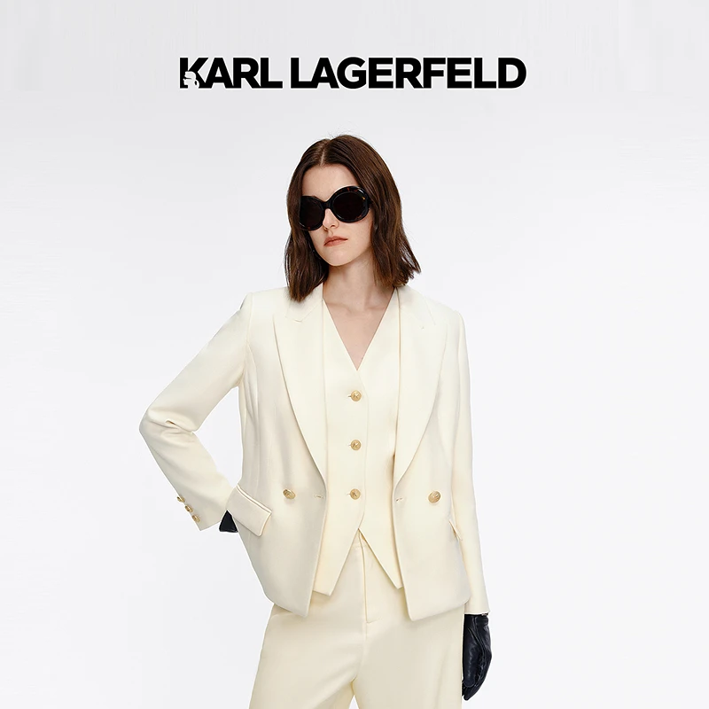 【丽公主专属】KARLLAGERFELD春季新款米白色西装老佛爷M21L3917