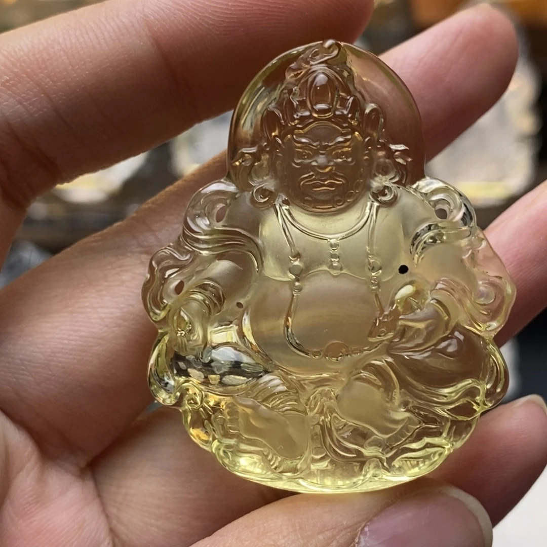 水晶未镶嵌颈饰黄财神