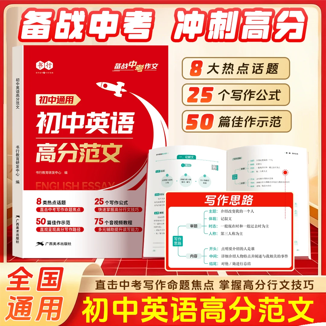 书行初中英语高分范文2026写作技巧思维导图满分作文模板全国通用