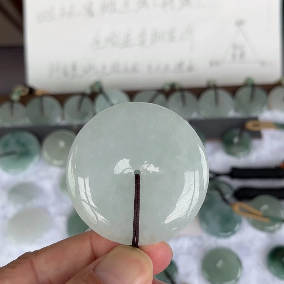 翡翠未镶嵌颈饰天然缅甸翡翠a货平安扣44.5*6.5