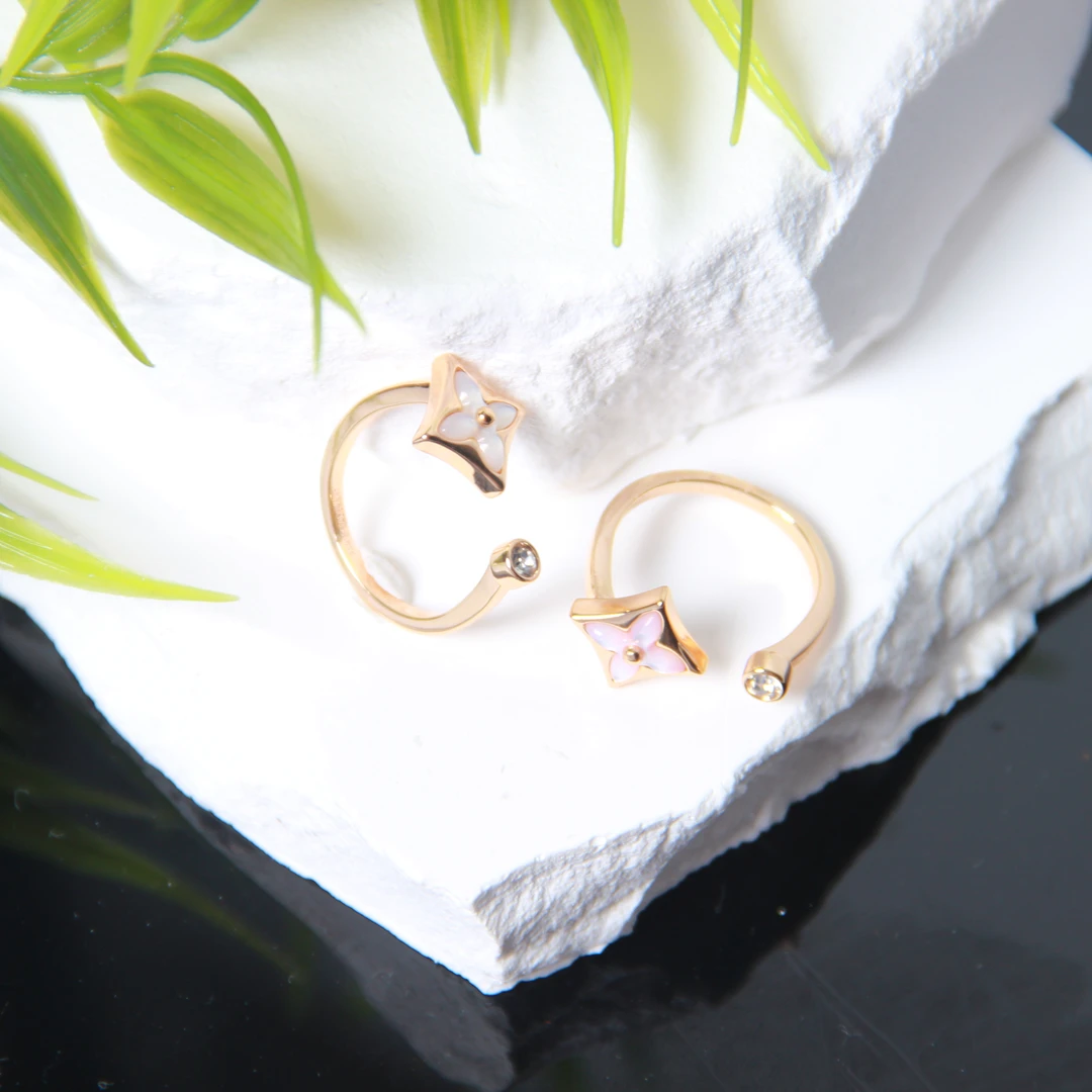 合金戒指 【小熹珠宝】高版V金菱形戒指 0305-1