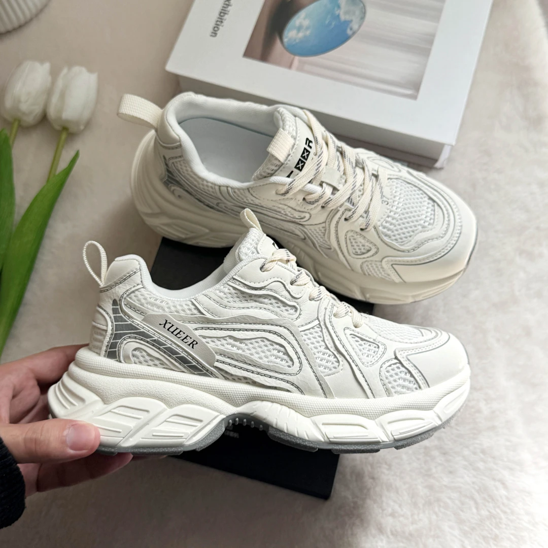 时尚舒适感~25年早春新款百搭时尚网面增高运动休闲老爹鞋71X2508