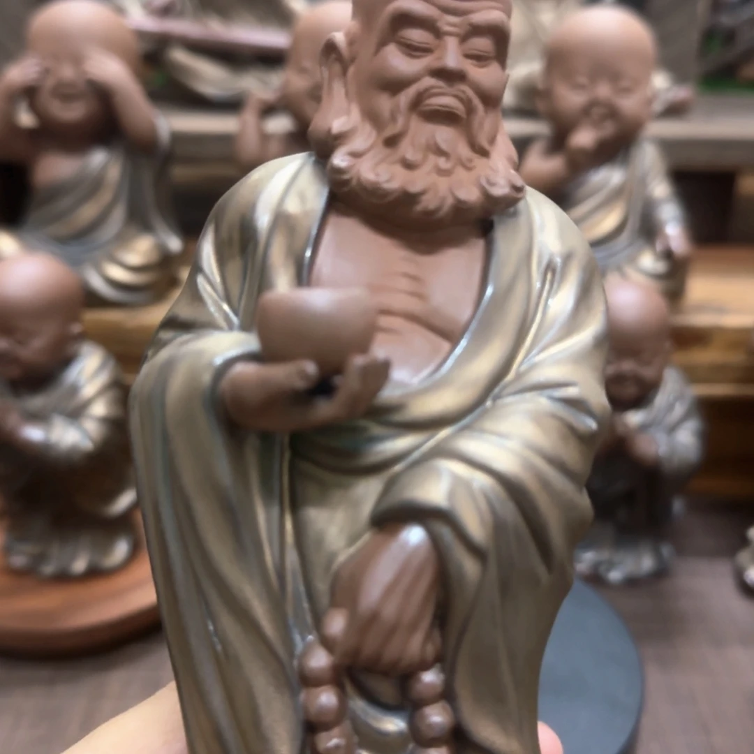陶瓷陶瓷紫砂达摩摆件
