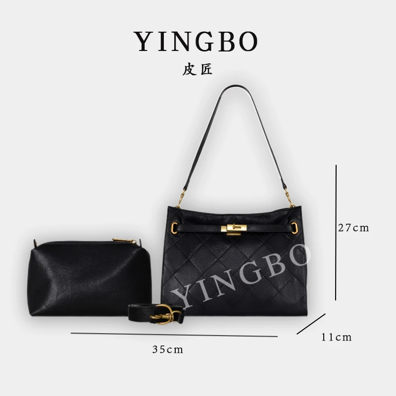 【英柏甄选】GQ-90171-黑色 然与纯小众设计感时尚单肩包百搭女包