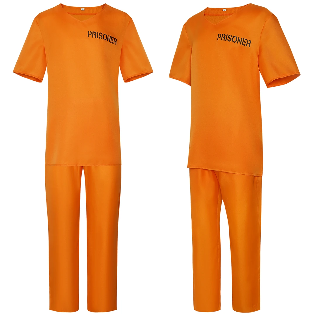 囚服橘色款cos服犯人服监狱制服囚犯套装万圣节cosplay舞台表演服
