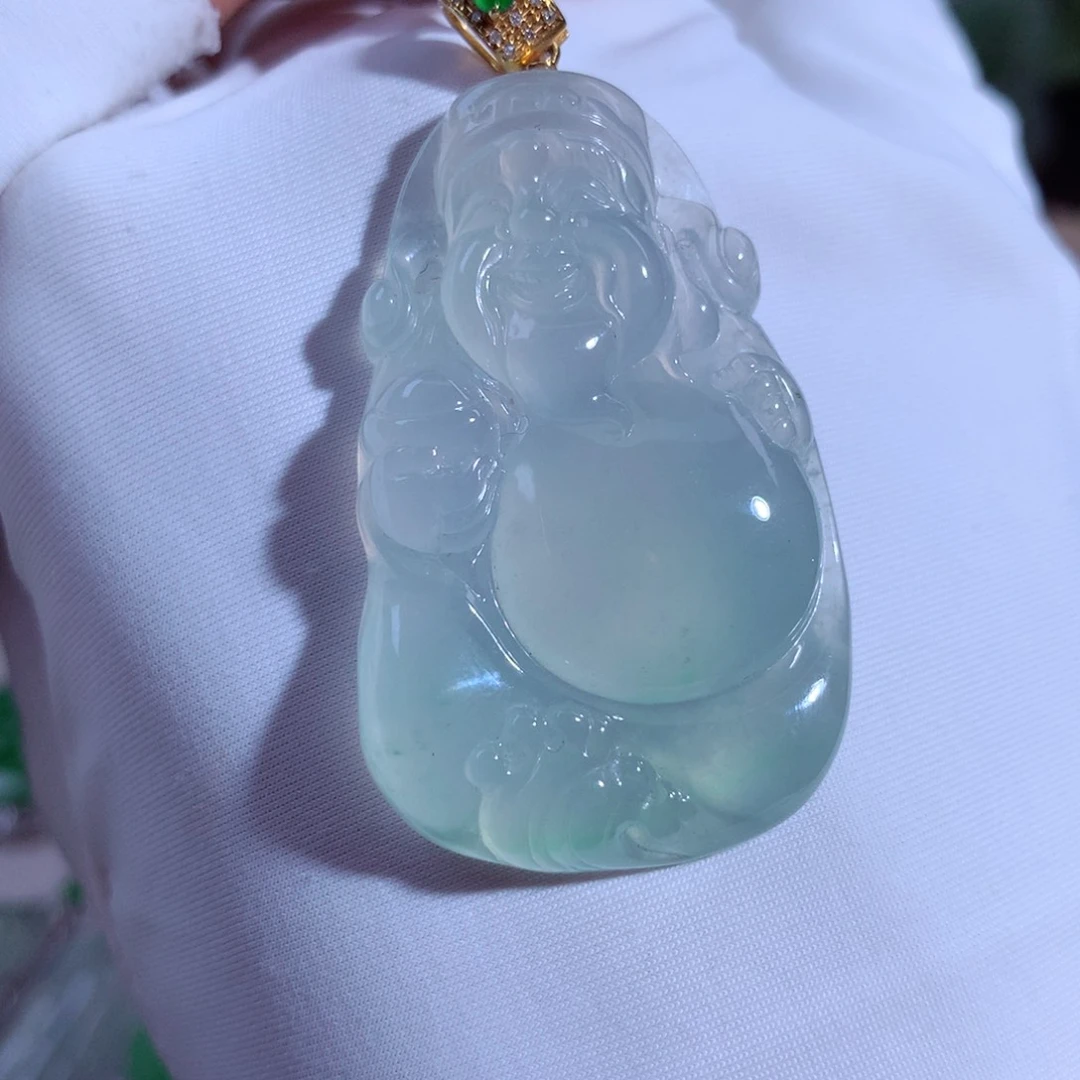 翡翠颈饰18K金镶嵌财财