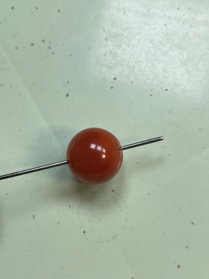 精品南红玛瑙配饰圆珠尺寸11.5mm颜色红润柿子红微微玛瑙纹