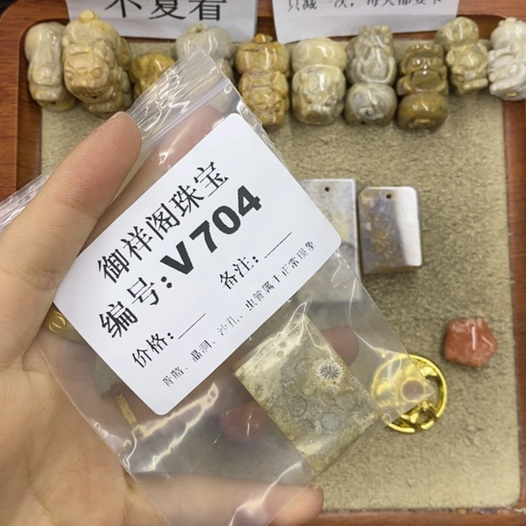 硅化珊瑚（珊瑚玉）颈饰未镶嵌梓*