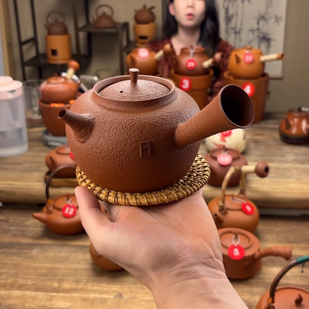 煮水煮茶甘甜 潮州砂佻壶 搭藤垫