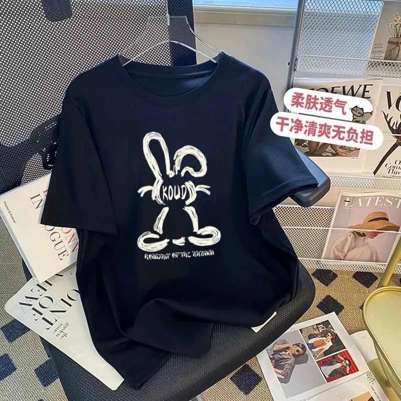 线下订单！夏季印花圆领休闲风短袖软糯舒适T恤ZJ522