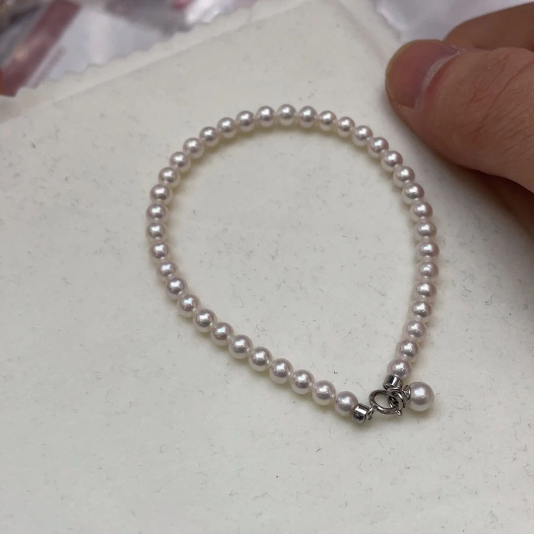 银S925镶嵌淡水珍珠手绳