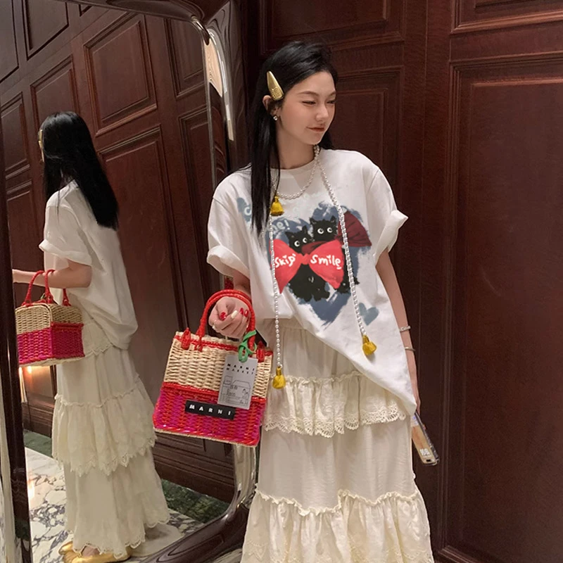 240克小猫t新款夏季情侣装潮牌圆领纯棉短袖休闲t洋气女半袖上衣