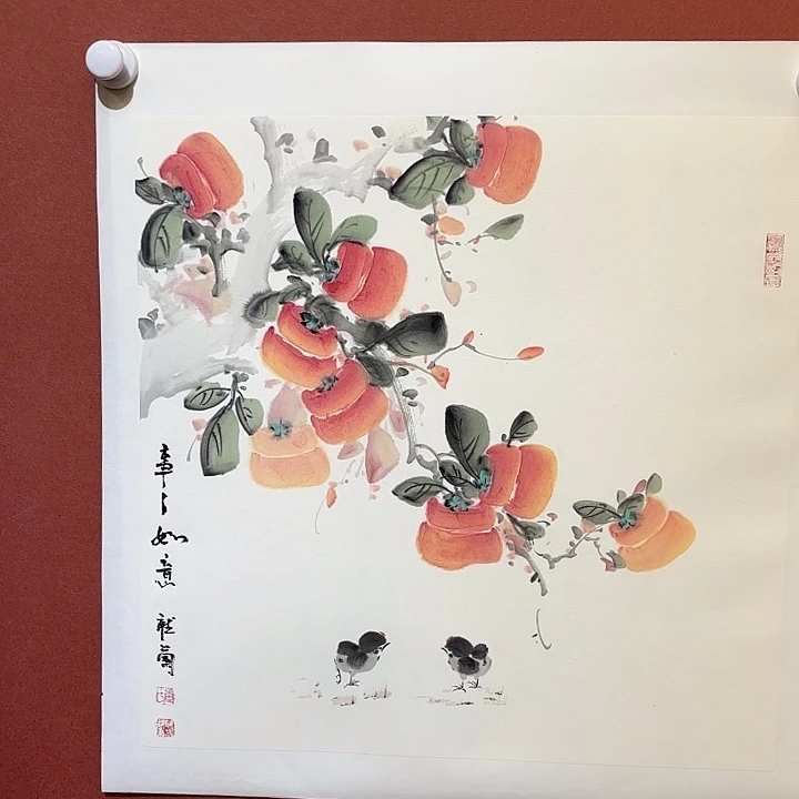 国画听兰老师花鸟