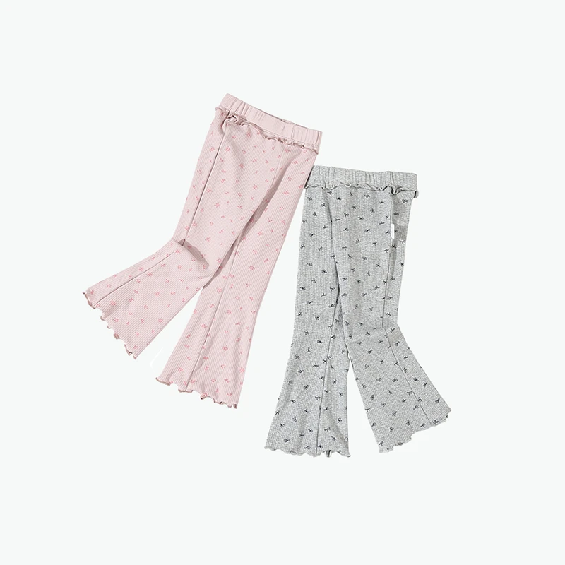 宝宝微喇叭裤春秋款洋气百搭儿童秋装木耳边长裤秋季女童休闲裤子