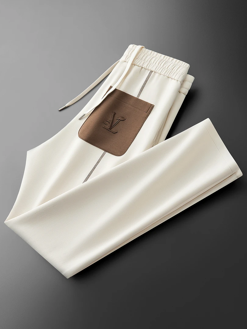 2025秋冬新款男士潮流高端时尚百搭撞色运动裤子男士直筒卫裤休闲