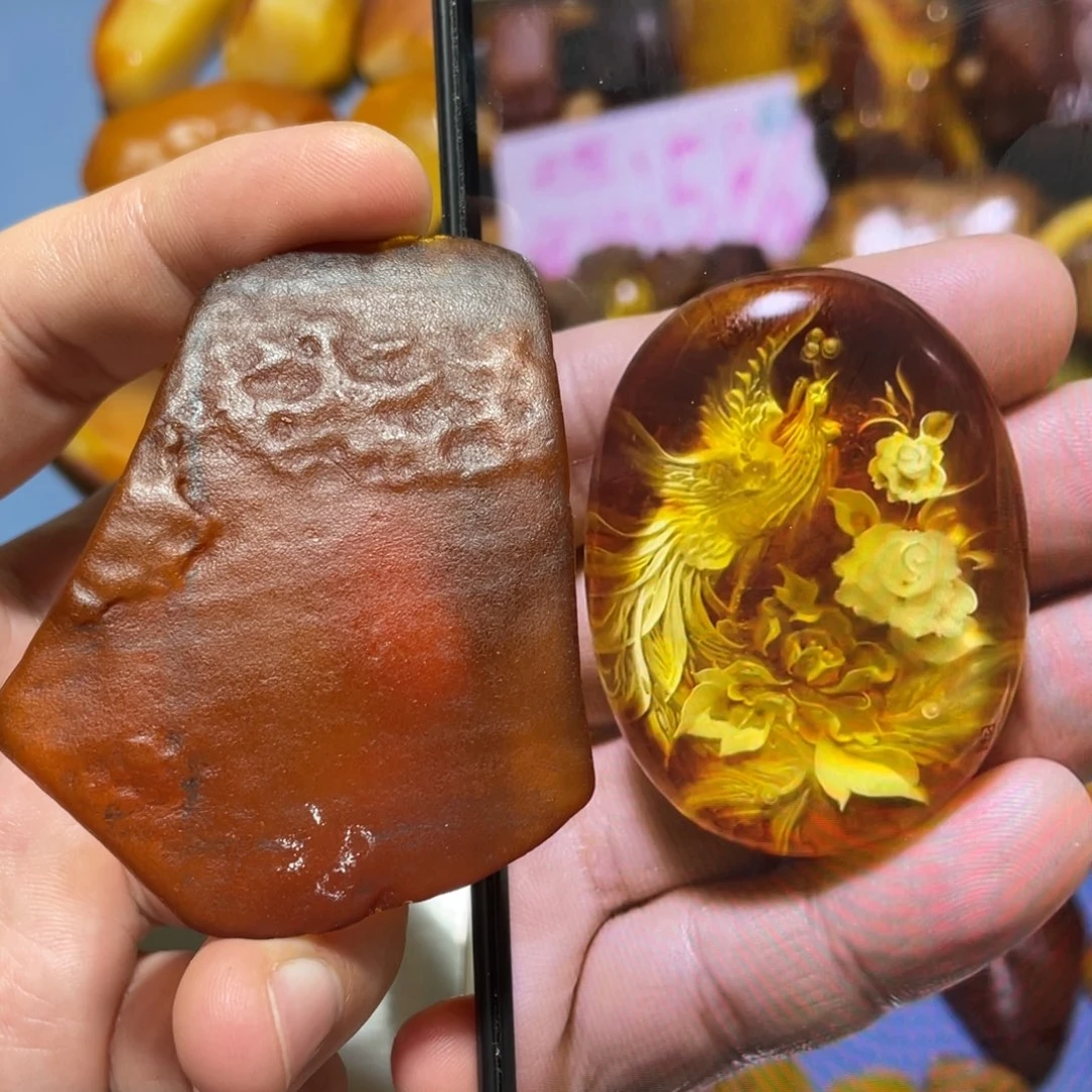 定制蜜蜡未镶嵌阴雕龙凤等各种题材