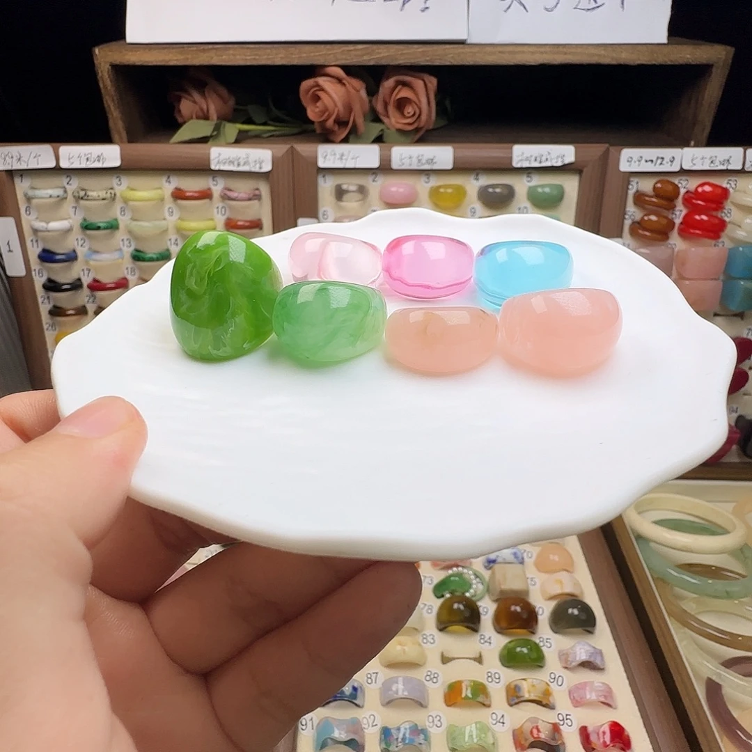树脂非金属欧美风ins风树脂戒指