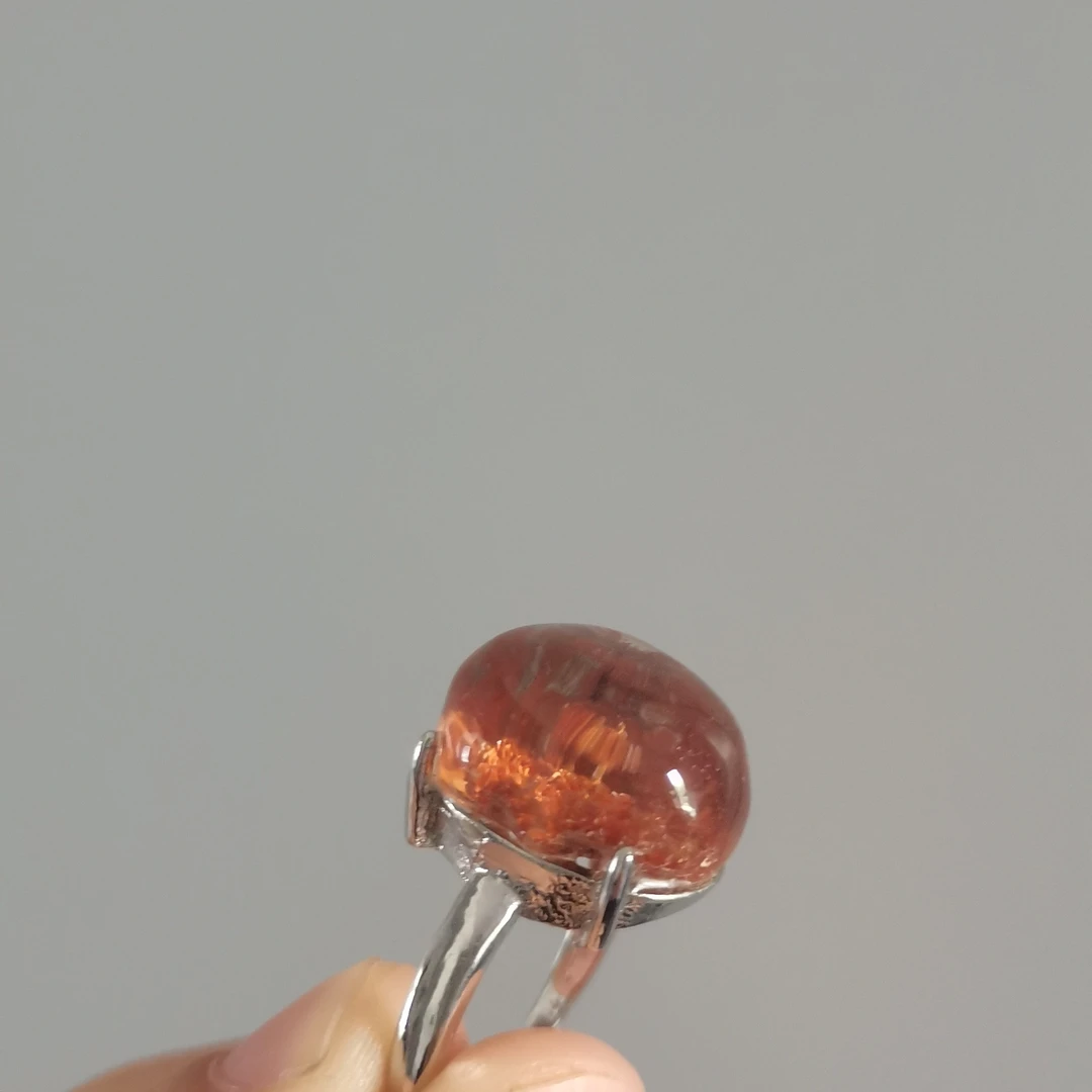 天然红幽灵水晶意境款森系时尚小众设计款