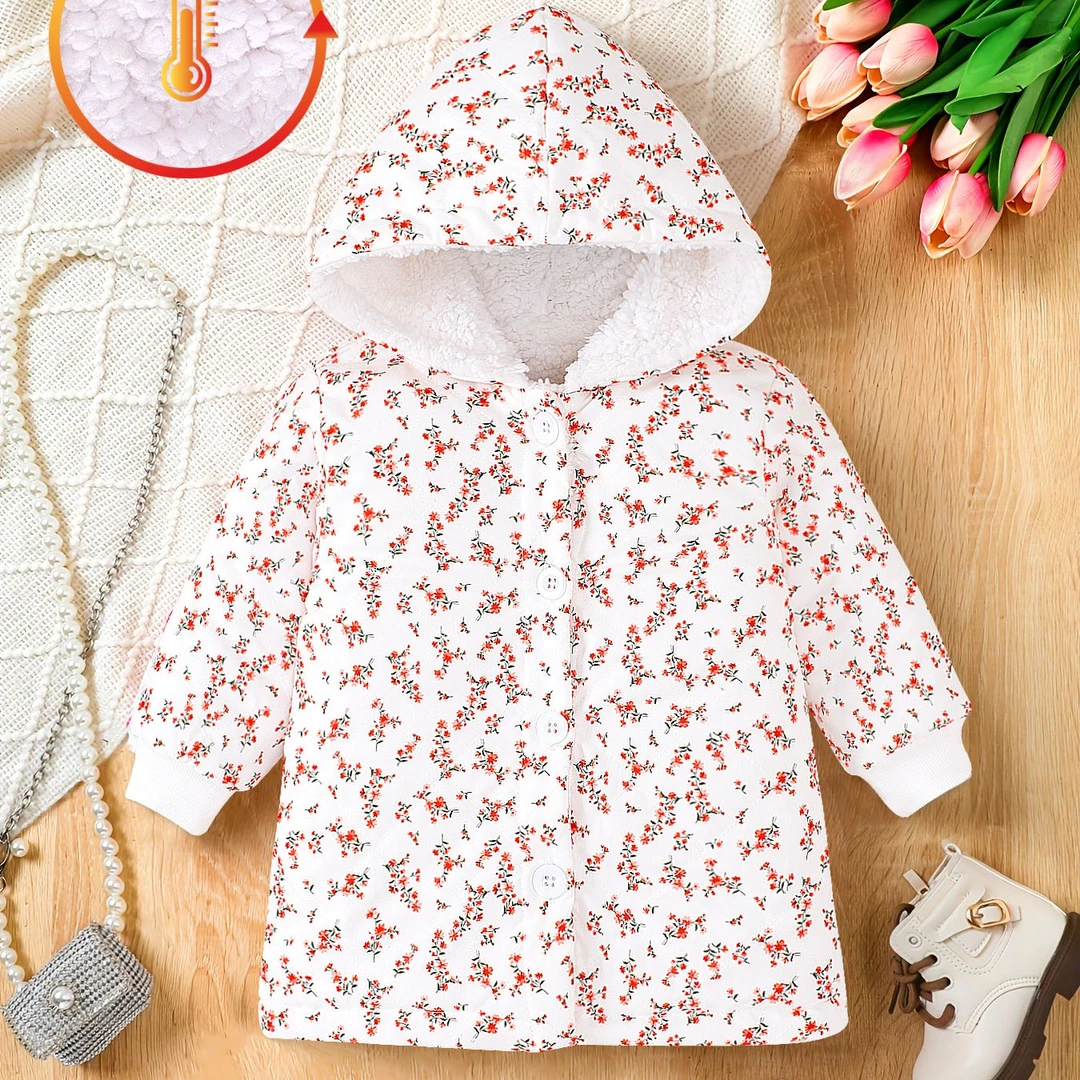 加厚棉服外套男女童小碎花