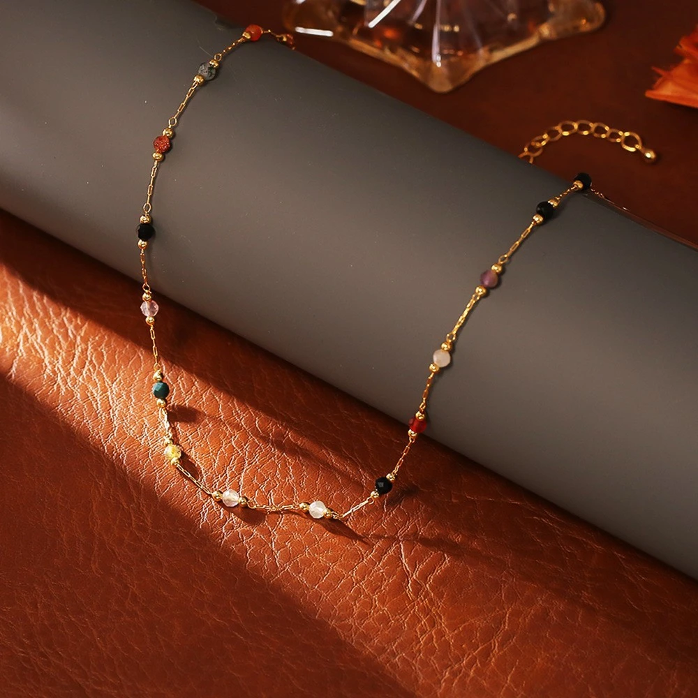 铜合金项链 【彩珠星轨】春和景明精致项链