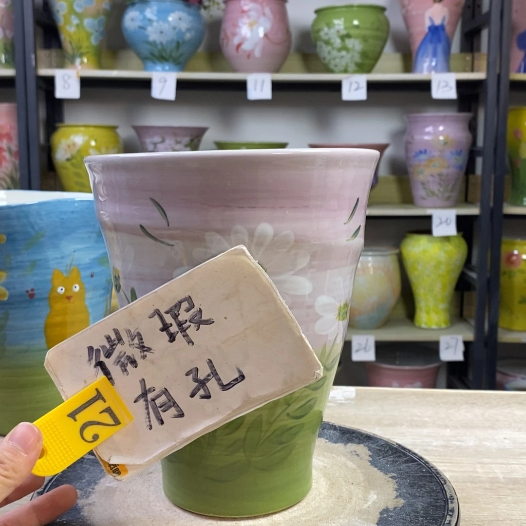 景德镇手工手绘陶瓷花盆