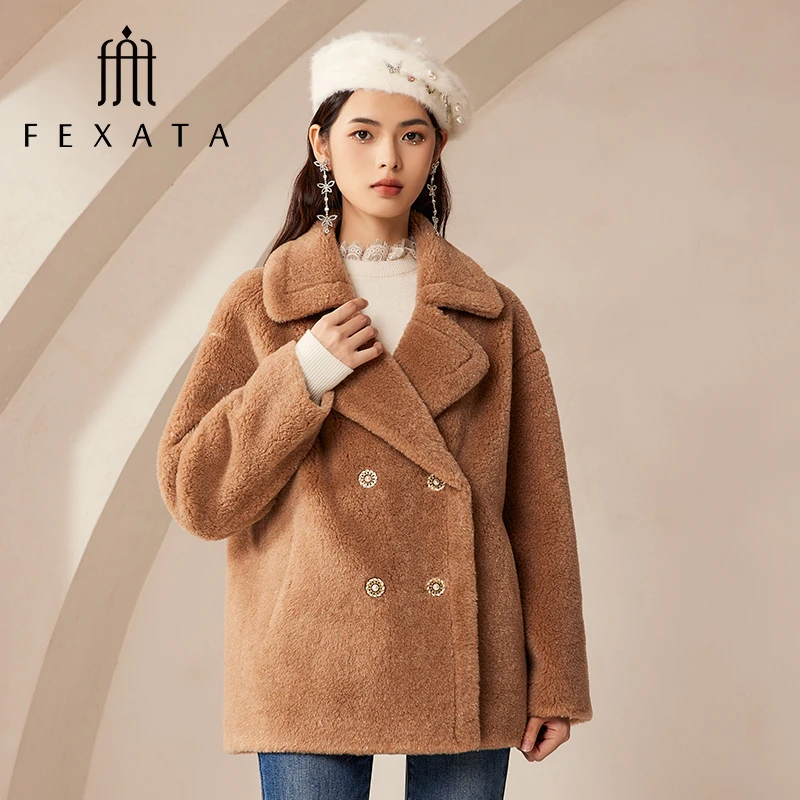 【毛毛专属】FEXATA斐格思流光风厚款羊剪绒保暖中长款短外套