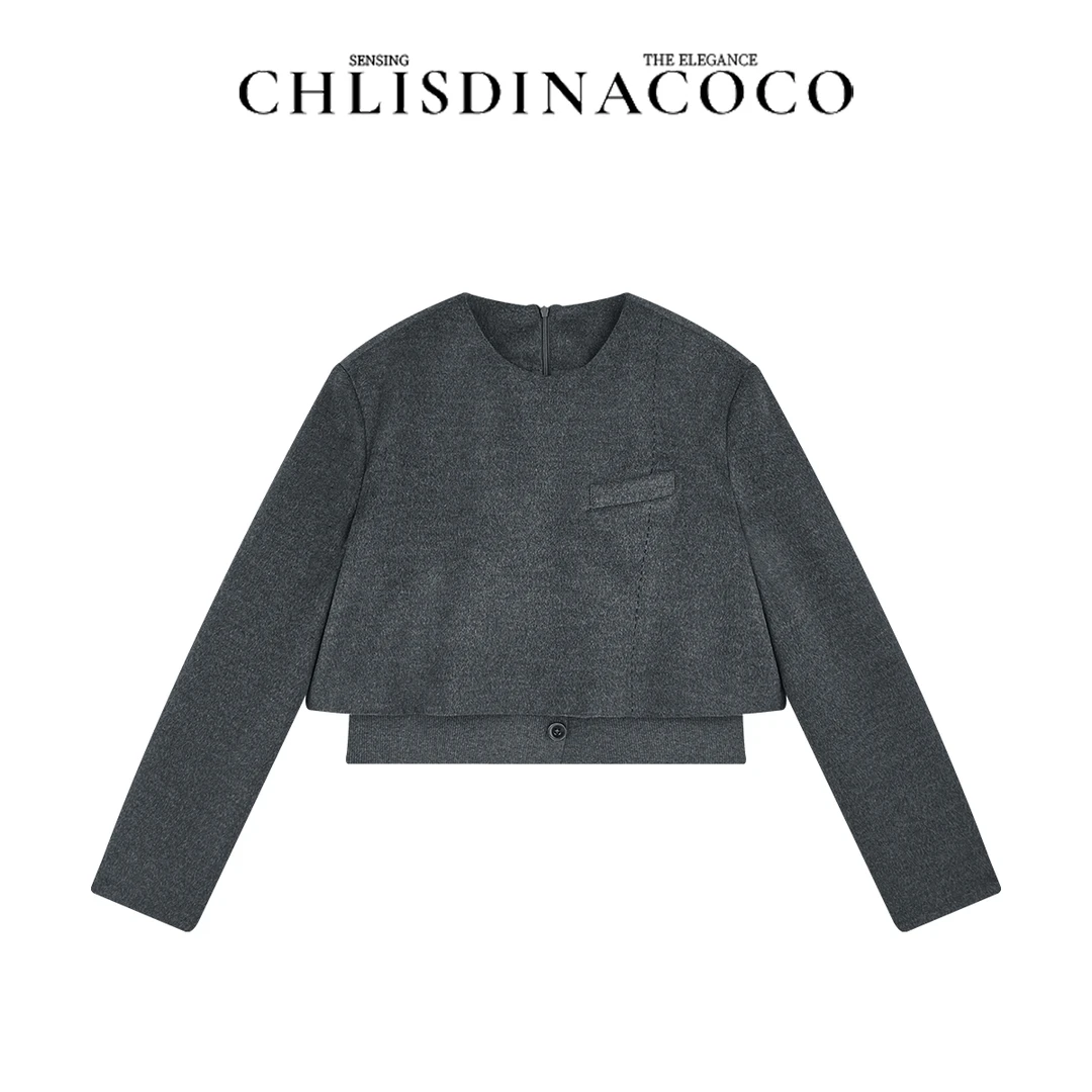 |迟到的coco|高定“羊毛”休闲时尚长袖上衣L3SY00818