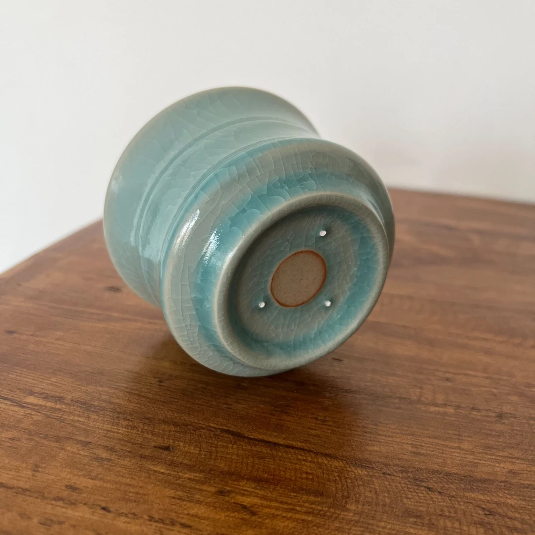 原产地仿古汝官窑汝瓷冰花竹节杯