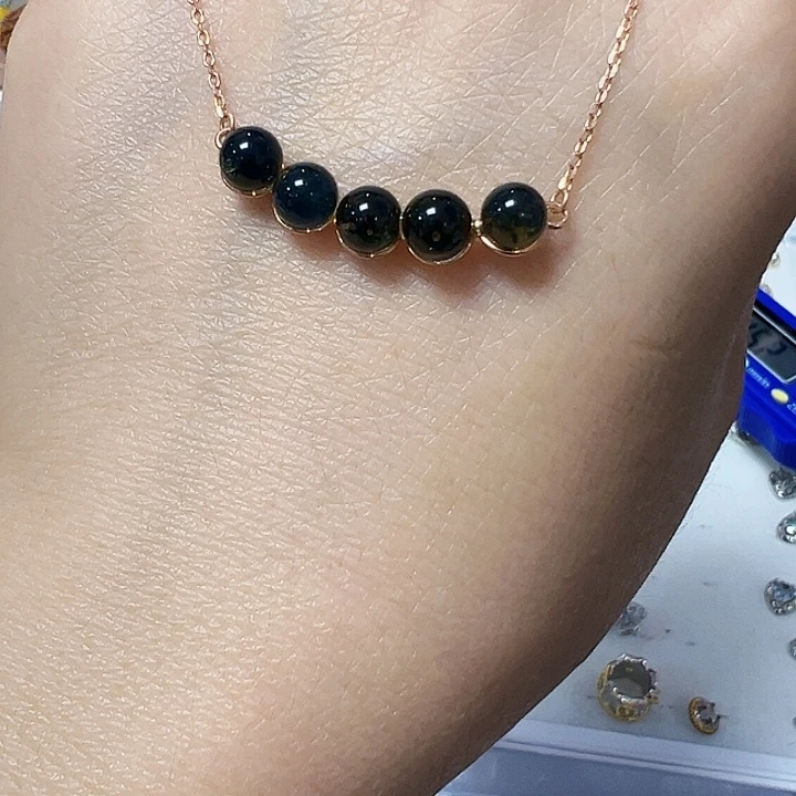 琥珀银S925镶嵌颈饰