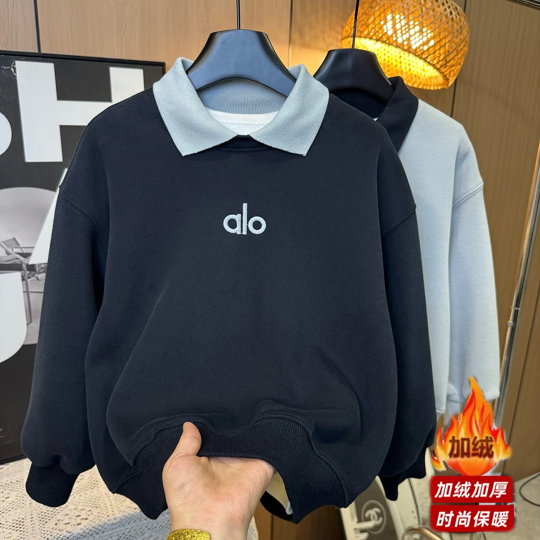 【加绒】~男童2025秋冬新款时髦百搭翻领卫衣11211