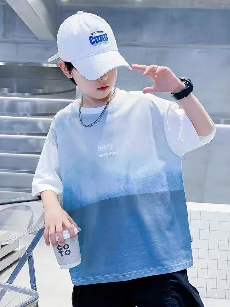 炫酷炸街2025新款夏装儿童短袖男童短袖网红酷潮