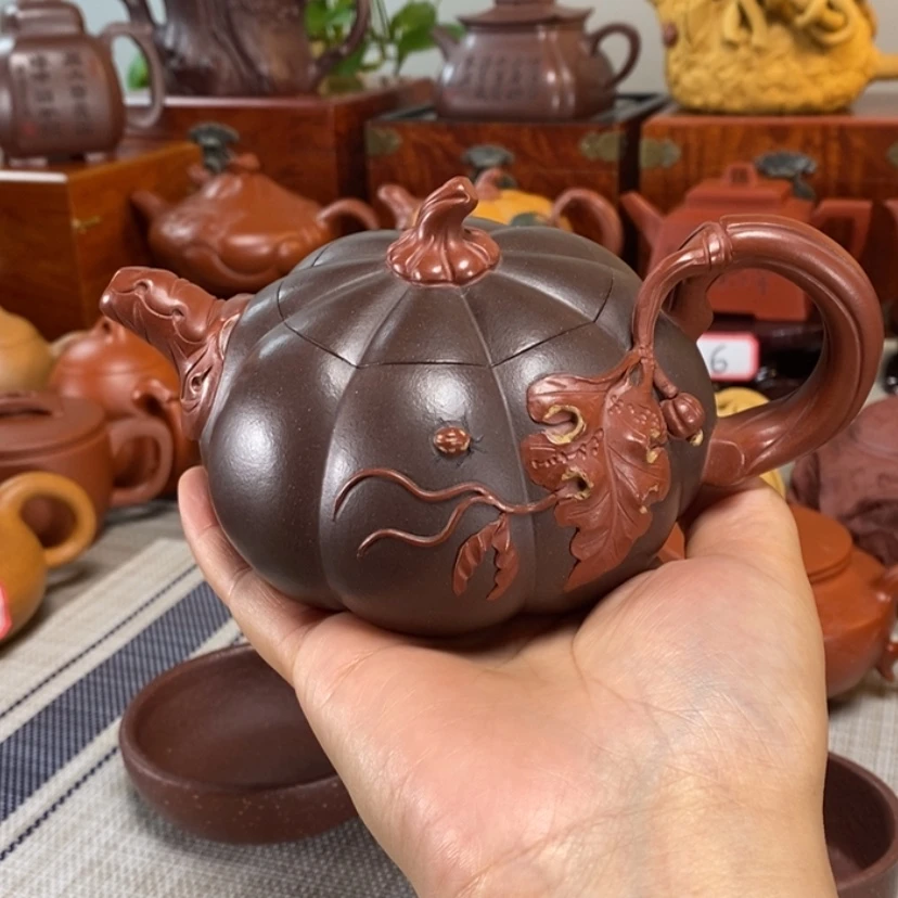 【闪购商品】茶壶紫砂麦*南瓜壶330毫升