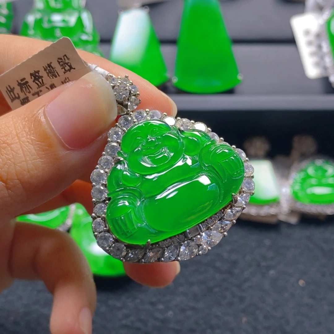 翡翠银S925镶嵌颈饰