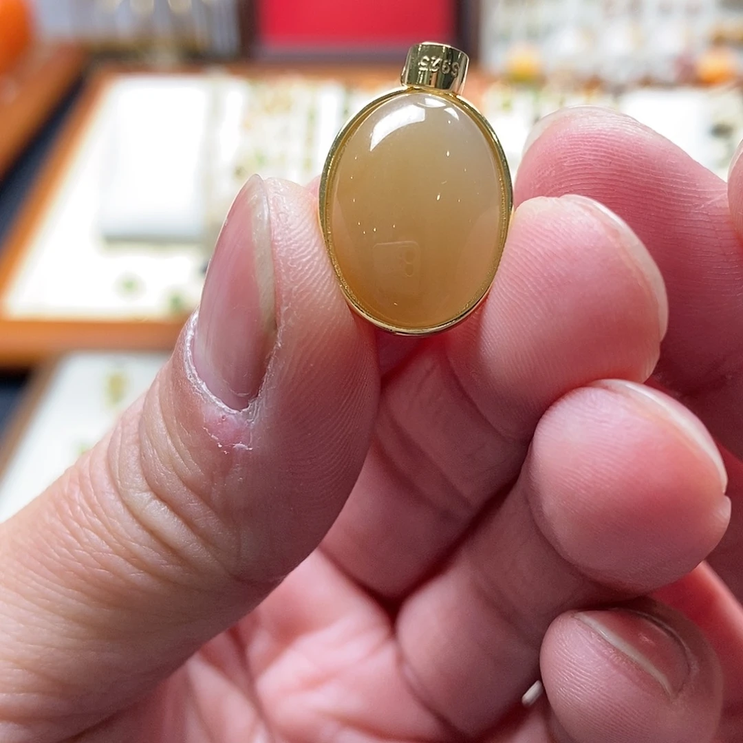 和田玉吊坠(不含链)银S925镶嵌雯*