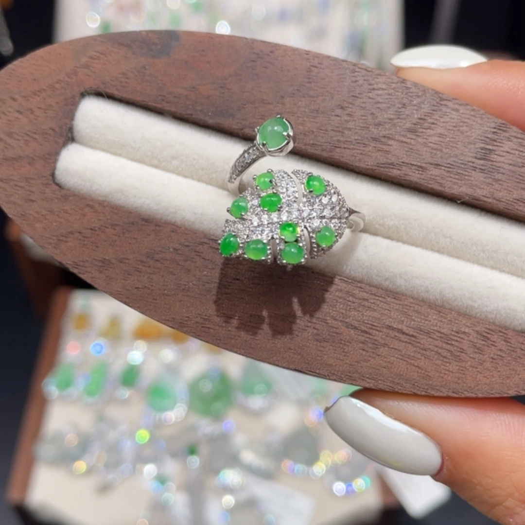 翡翠银S925镶嵌戒指